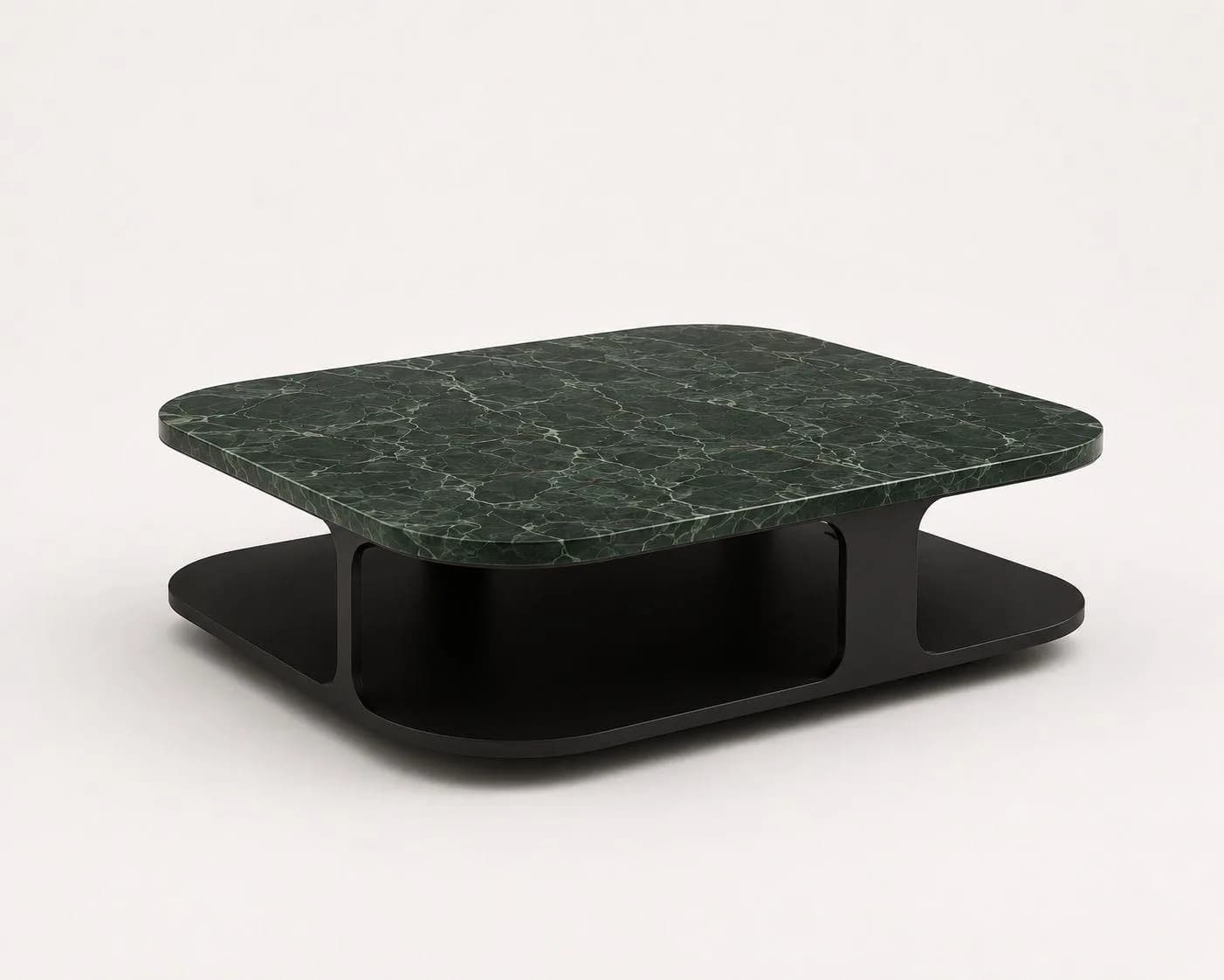Jade — Green marble top, black curved base